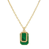 Damen Collier in 750/18 Karat Gelbgold mit Malachit - 281540